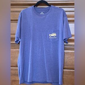 BURLEBO Men's Heather Blue ‘Live Wild’ Pocket Tee Size Large new without tags